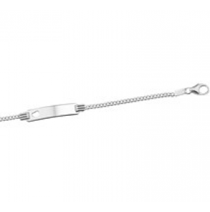 Zilveren plaatarmband gourmet met uitgestanst hartje 11-13 cm. - 3181679