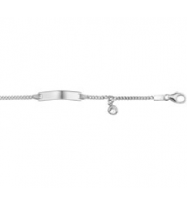 Zilveren plaatarmband gourmet met bedel/zirconia 11-13 cm - 3181682