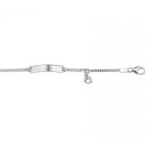 Zilveren plaatarmband gourmet met bedel/zirconia 11-13 cm - 3181682