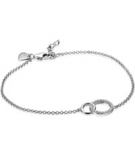 ZINZI zlv. armband 2 ronde vormen in elkaar (1x zirconia) 17-19 cm - 3181856