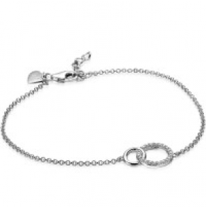 ZINZI zlv. armband 2 ronde vormen in elkaar (1x zirconia) 17-19 cm - 3181856