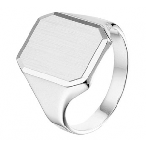 Zilver heren graveer ring 13.5 x 17 mm mt. 19¾ - 3181977