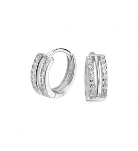 Zilver RH klapcreolen met zirconia - 3181471