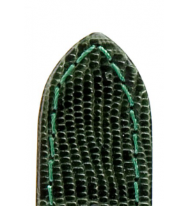 Di-modell leren band topas 18 mm donkergroen met Teju-hagedis print, genaaid - 3182400
