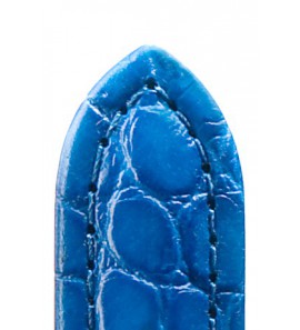 Di-modell leren band Luxor waterproof 20 mm midden blauw met kroko print - 3182404