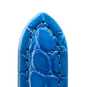 Di-modell leren band Luxor waterproof 20 mm midden blauw met kroko print - 3182404