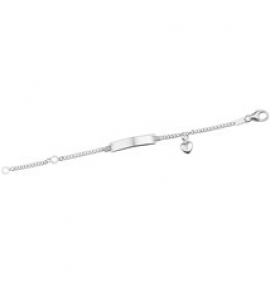 Zilveren plaatarmband gourmet met hartje 9-11 cm - 3181677