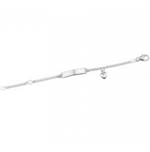 Zilveren plaatarmband gourmet met hartje 9-11 cm - 3181677