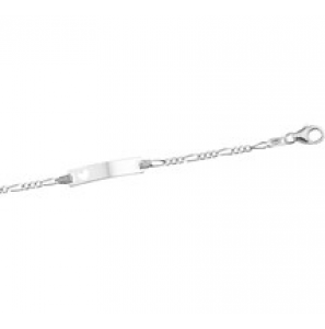 Zilveren plaatarmband figaro met uitgestanst hartje 9-11 cm - 3181672