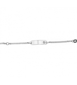 Zilveren plaatarmband gourmet met witte zirconia 9-11 cm - 3181675