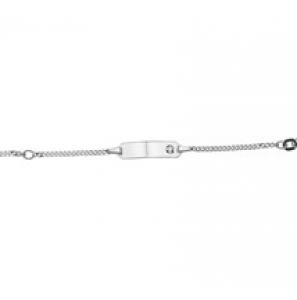 Zilveren plaatarmband gourmet met witte zirconia 9-11 cm - 3181675