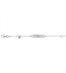 Zilveren plaatarmband gourmet met hartje 9-11 cm - 3181676