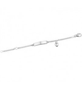 Zilveren plaatarmband gourmet met bedel/hartje 11-13 cm - 3181684