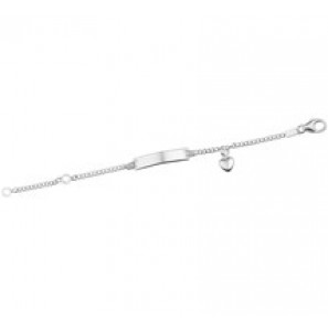 Zilveren plaatarmband gourmet met bedel/hartje 11-13 cm - 3181684