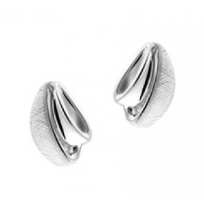 Zilveren oorknop RH fantasie gescratcht/glans - 3181697