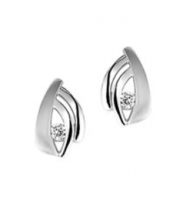 Zilveren oorknop RH fantasie mat/glans met zirconia - 3181702
