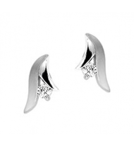 Zilveren oorknop RH fantasie mat/glans met zirconia - 3181703
