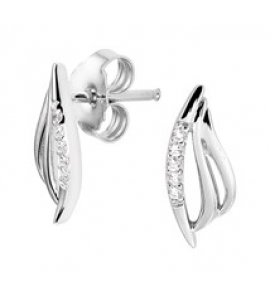 Zilveren oorknop RH fantasie met zirconia - 3181704