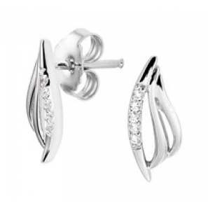 Zilveren oorknop RH fantasie met zirconia - 3181704