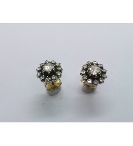 Goud antiek oorknop antourage roos diamant zettingen +/- 0.40 crt - 3151791
