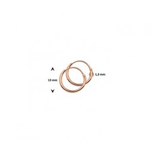 Zilver goldrozé plating creool 1.3 x 13 mm (geen garantie op plating) - 3182542