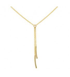 Goud Y-collier anker met twee ovaaltjes 42-45 cm - 3182543
