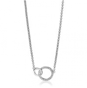 ZINZI zlv. collier 2 ronde vormen in elkaar 1x zirk. 40/45 cm - 3182578