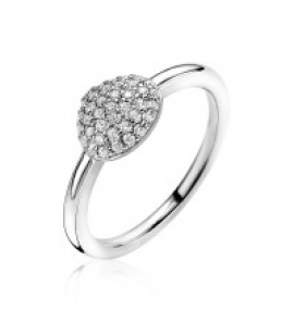 ZINZI zilveren ring driehoek wit mt. 54 - 3182776