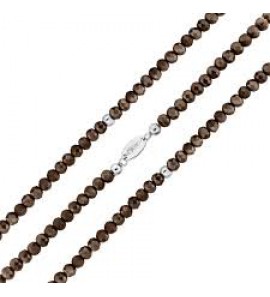 MY iMenso crystal dark brown faceted triple bracelet (925/rhod-plated) 3 mm - 3190068