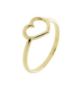 Geelgouden ring met open hartje maat 17,5 - 3160130