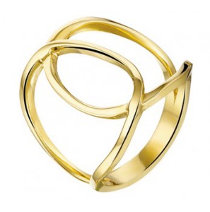 Geelgouden ring fantasie opengewerkt maat 17,5 - 3160150