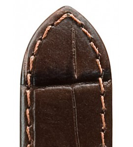 Di-modell leren band Bali 19mm donkerbruin met elegante Louisiana print - 3190730