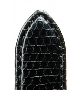 Di-modell leren band briljant 19 mm zwart met modieuze hagedis print, genaaid - 3190736
