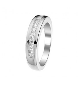 Zilver RH dames ring zirkonia mt 17 - 3190831