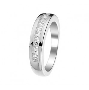 Zilver RH dames ring zirkonia mt 17 - 3190831