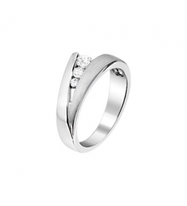 Zilver RH dames ring mat/glans en zirk. mt. 19½ - 3190832