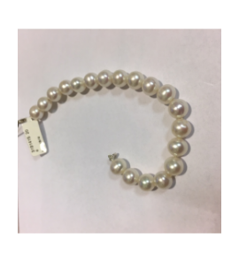 ZW parel armband 9 mm wit 20 cm - 3191415