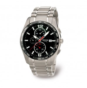 Boccia heren horloge chrono 3767-02 met zwarte wijzerplaat  10 atm - 3190532