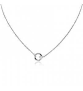 ZINZI zlv. collier 2x ronde vorm in elkaar 1x zirc. 42+3 cm - 3191451