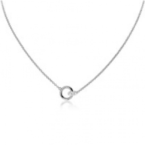 ZINZI zlv. collier 2x ronde vorm in elkaar 1x zirc. 42+3 cm - 3191451
