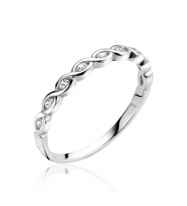 ZINZI zilveren aanschuifring zig-zag met zirconia's maat 58 - 3192034