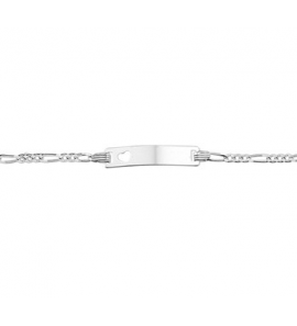 Zilver plaatbandje figaro met hartje 9-11 cm - 3192613