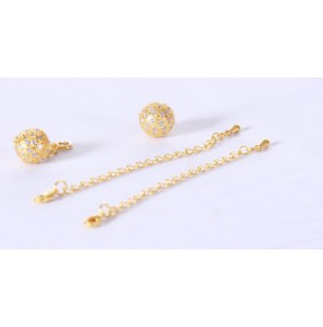 Onedel goudkleur magneet sluiting met verleng ketting (geen garantie op plaiting) - 3192616