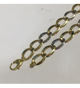 Goud collier gourmet bicolour 8 mm 45 cm - 3192625