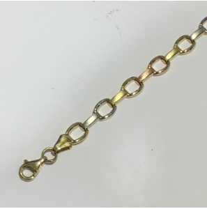 Goud armband tri-colour glans/mat 6 mm 19 cm - 3192631