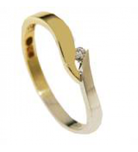 Goud dames ring bi-colour met diam./bril. 0.03 crt. - 3192664