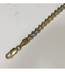 Goud armband bi-colour 4.8 mm 18.5 cm - 3192633