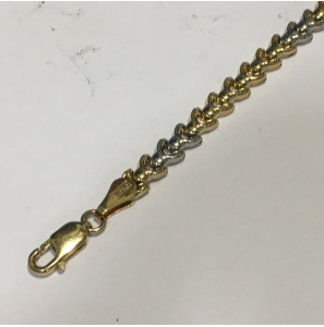 Goud armband bi-colour 4.8 mm 18.5 cm - 3192633