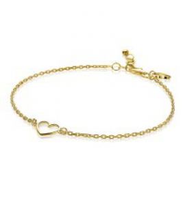 ZINZI zilv. armband gg met open hartje 18,5/20,5 cm - 3190881