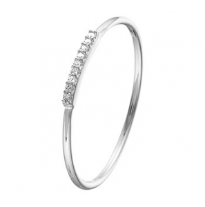 Goud wit dames ring met diam/bril. 0.02 crt. mt. 16.5 - 3192690